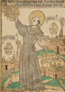 Saint Bernardino of Siena, ca. 1465., ca. 1465. Creator: Anon