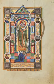Saint Bernward of Hildesheim; Stammheim Missal, probably 1170s. Creator: Unknown