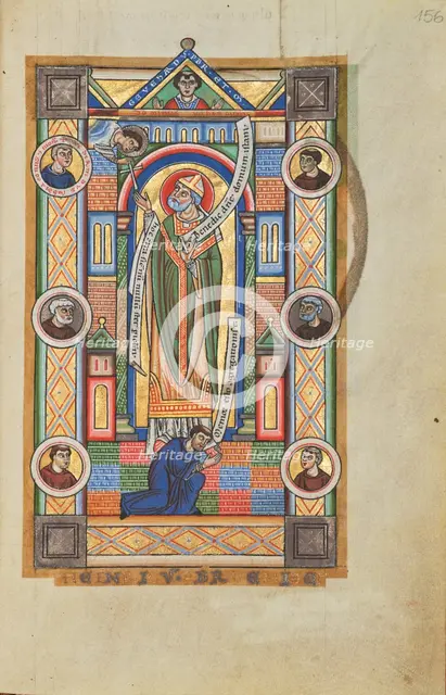 Saint Bernward of Hildesheim; Stammheim Missal, probably 1170s. Creator: Unknown.