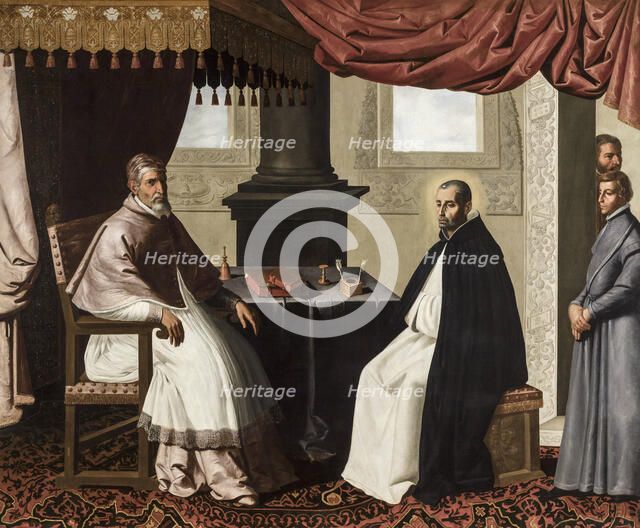 Saint Bruno of Cologne visits Pope Urban II, 1655. Creator: Zurbarán, Francisco, de (1598-1664).