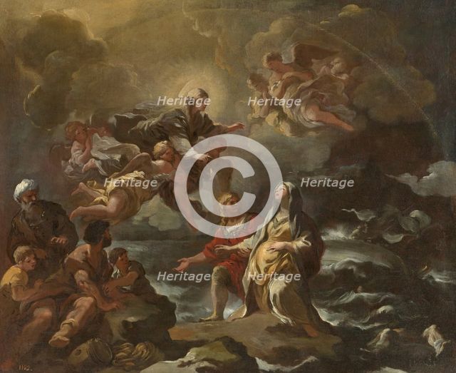 Saint Bridget saved from a shipwreck by the Virgin Mary, c1700. Creator: Luca Giordano.