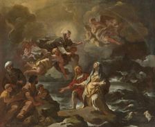 Saint Bridget saved from a shipwreck by the Virgin Mary, c1700. Creator: Luca Giordano