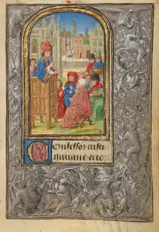 Saint Gatian Preaching; Prayer Book of Charles the Bold, 1469. Creator: Lieven van Lathem