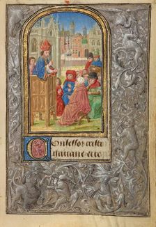 Saint Gatian Preaching; Prayer Book of Charles the Bold, 1469. Creator: Lieven van Lathem
