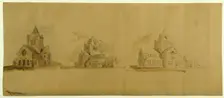 Saint Gabriel's Church, Chicago, Illinois, Perspective Sketches, c. 1889. Creator: Burnham and Root