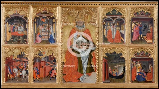 Saint Geminianus with scenes from his life, 1401. Artist: Taddeo di Bartolo (1362/63-1422)