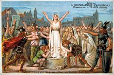 Saint Genevieve promises to save Lutece, Middle Ages. 19th Century. Artist: Eugène Delacroix