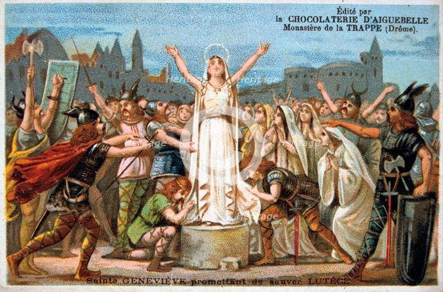 Saint Genevieve promises to save Lutece, Middle Ages. 19th Century. Artist: Eugène Delacroix