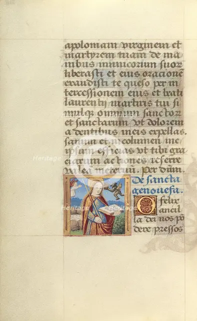 Saint Genovefa; Poncher Hours, about 1500. Creator: Master of Jacques de Besancon.