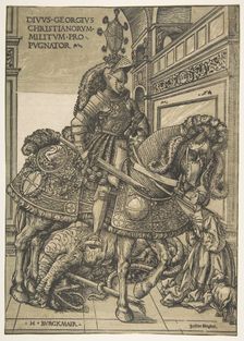 Saint George on Horseback, 1508/1518. Creator: Hans Burgkmair, the Elder