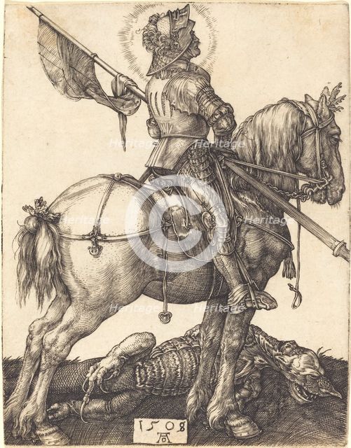 Saint George on Horseback, 1508. Creator: Albrecht Durer.