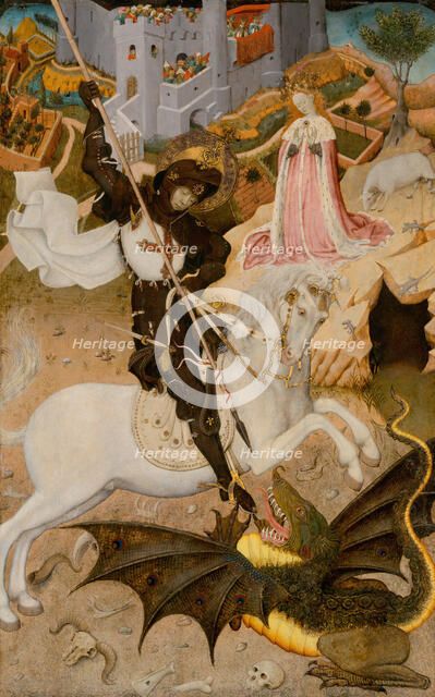 Saint George and the Dragon, 1434/35. Creator: Bernat Martorell.