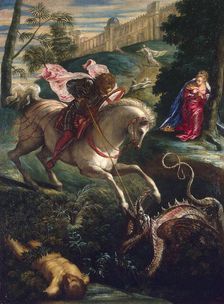 Saint George and the Dragon 1543. Creator: Tintoretto, Jacopo (1518-1594)
