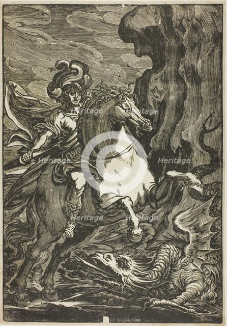 Saint George and the Dragon, 1570/1600. Creator: Giuseppe Scolari.
