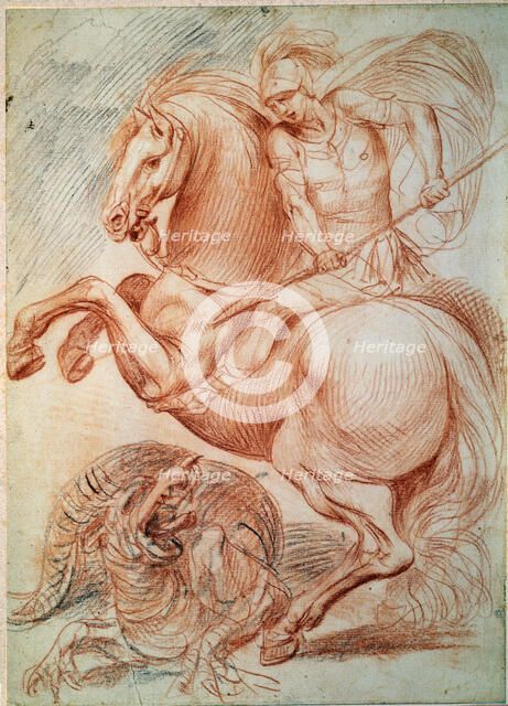 'Saint George and the Dragon', 17th century. Artist: Giuseppe Cesari