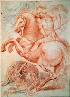 Saint George and the Dragon 17th century. Artist: Giuseppe Cesari