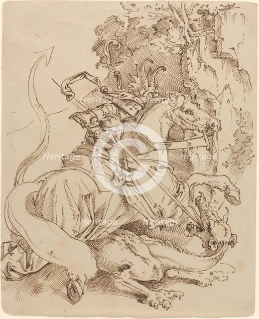 Saint George and the Dragon, 1825/1830. Creator: Moritz von Schwind.