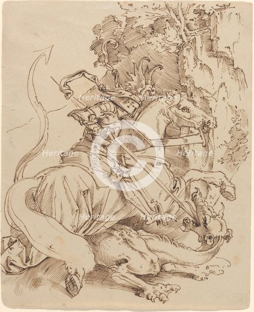 Saint George and the Dragon, 1825/1830. Creator: Moritz von Schwind.