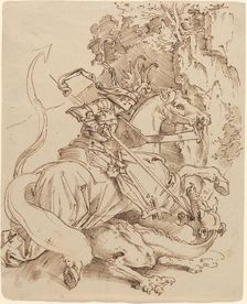 Saint George and the Dragon, 1825/1830. Creator: Moritz von Schwind