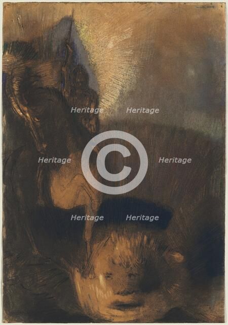 Saint George and the Dragon, 1880s and c. 1892. Creator: Odilon Redon.