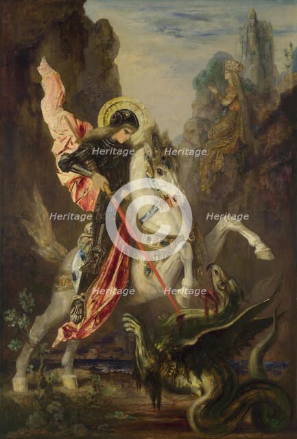 Saint George and the Dragon, 1889-1890. Artist: Moreau, Gustave (1826-1898)