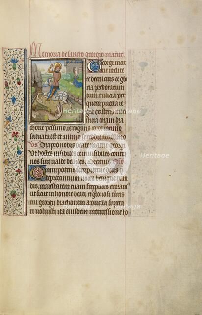 Saint George and the Dragon; Arenberg Hours, early 1460s. Creator: Workshop of Willem Vrelant.
