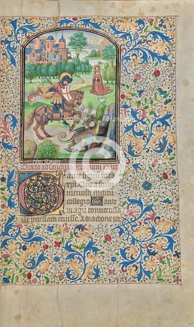 Saint George and the Dragon; Arenberg Hours, early 1460s. Creator: Willem Vrelant.