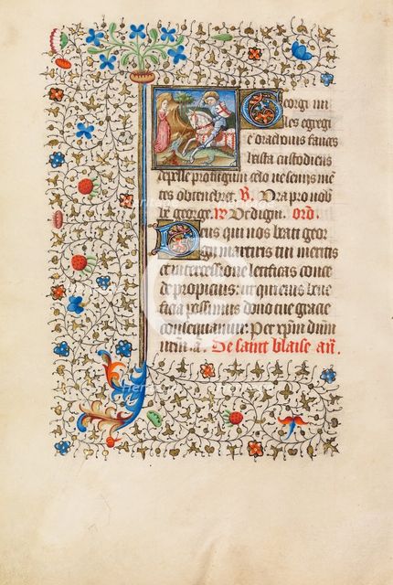 Saint George and the Dragon; Book of Hours, about 1440-1450. Creator: Workshop of the Bedford Master.