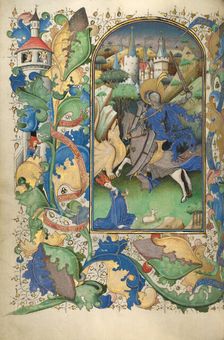Saint George and the Dragon; Book of Hours, about 1450-1455. Creator: Master of Guillebert de Mets