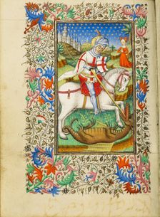Saint George and the Dragon; Book of Hours, about 1430-1440. Creator: Fastolf Master