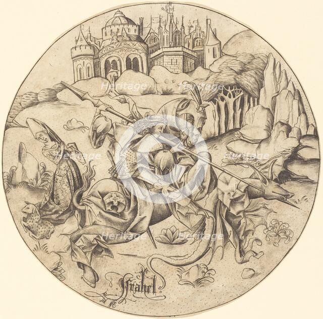 Saint George and the Dragon, c. 1465/1470. Creator: Israhel van Meckenem.