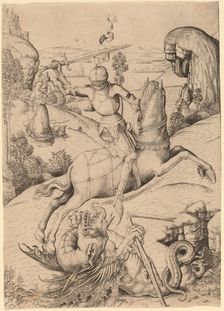 Saint George and the Dragon, c. 1480/1490. Creator: Master FVB
