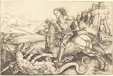 Saint George and the Dragon, c. 1480/1490. Creator: Master AG