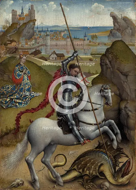 Saint George and the Dragon, c. 1432/1435. Creator: Rogier Van der Weyden.