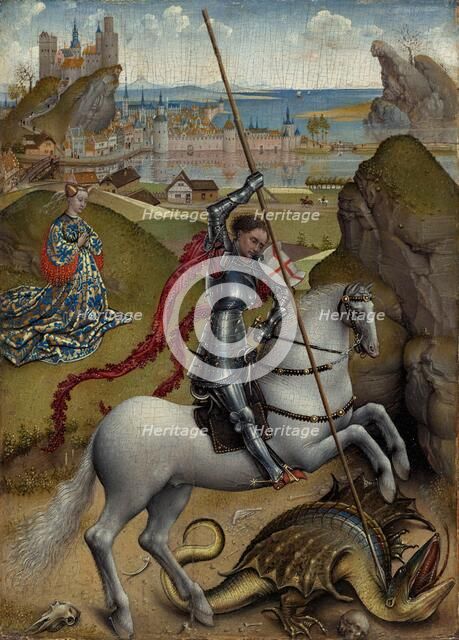 Saint George and the Dragon, c. 1432/1435. Creator: Rogier Van der Weyden.
