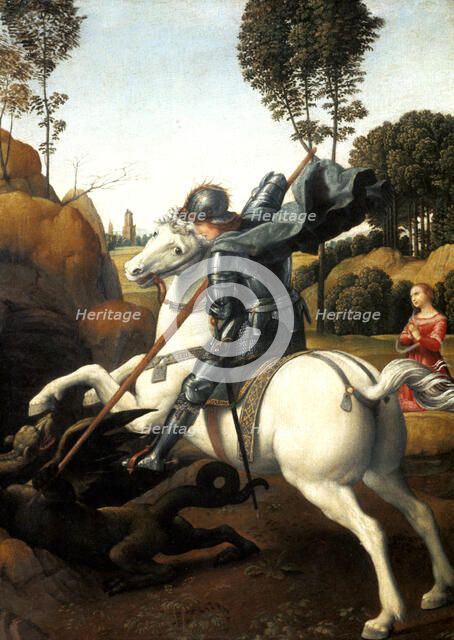 'Saint George and the Dragon', c1506. Artist: Raphael