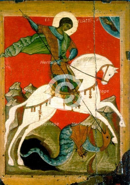 'Saint George and the Dragon', late 14th century. Artist: Unknown