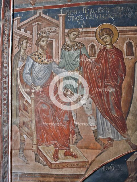 Saint George before the Emperor Diokletian, 14th century. Artist: Master Gerasime (active 14th century)