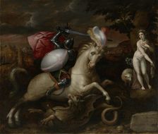 Saint George Defeating the Dragon, 1581. Creator: Gillis Coignet I