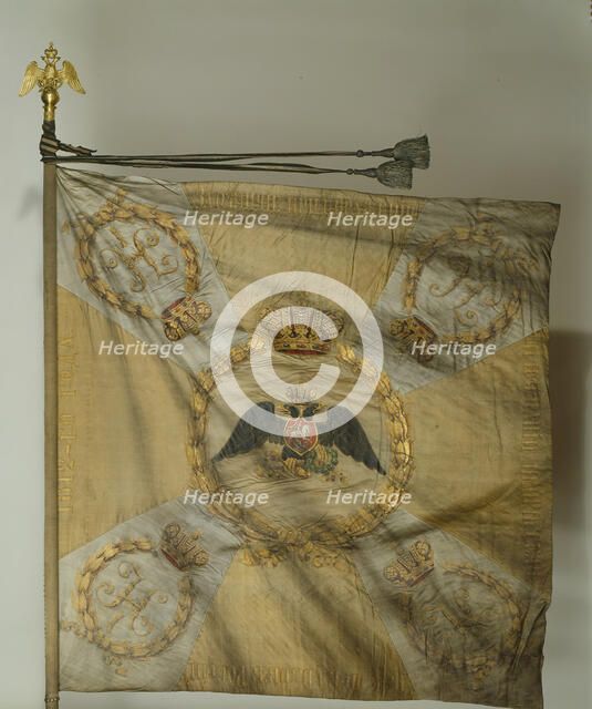 Saint George Flag of the Infantry Regiment at the Time of Nicholas I, 1830-1840s. Artist: Flags, Banners and Standards  