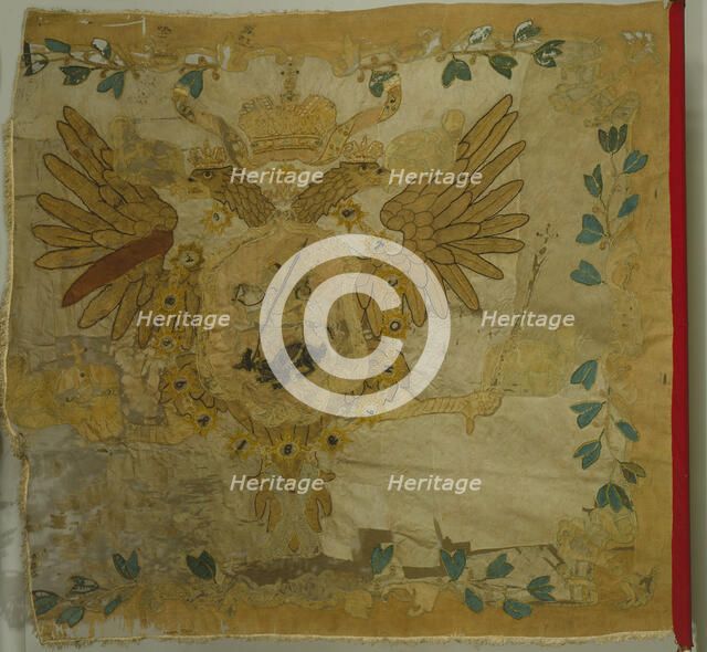 Saint George Flag of the Infantry Regiment at the Time of Anna Ioannovna, 1730s. Artist: Flags, Banners and Standards  