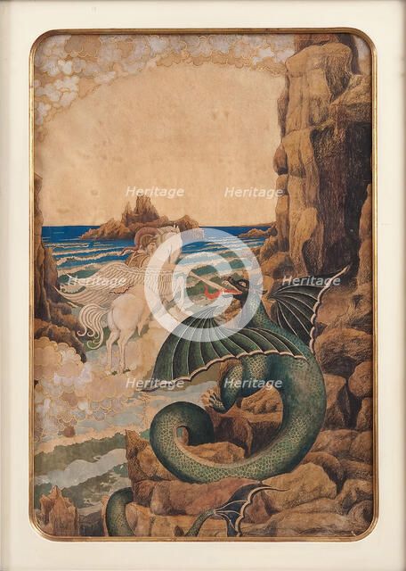 Saint George Killing the Dragon, 1916. Creator: Nikolay Kalmakov.