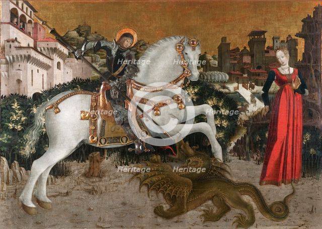 Saint George Killing the Dragon, ca 1460.