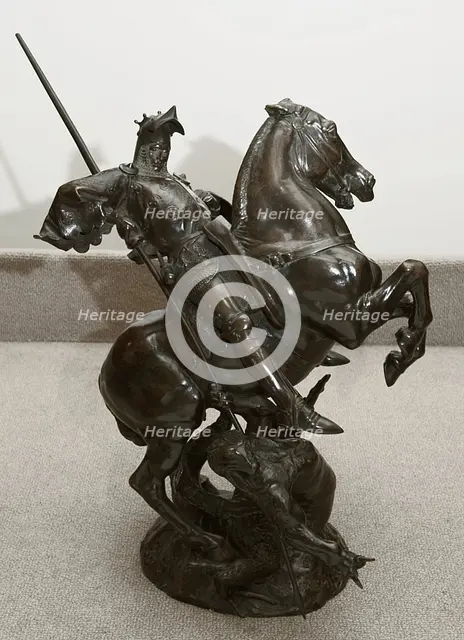 Saint George Slaying the Dragon, 1871. Creator: Emmanuel Fremiet.