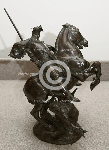 Saint George Slaying the Dragon, 1871. Creator: Emmanuel Fremiet.