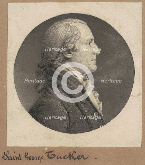 Saint George Tucker, 1807-1808. Creator: Charles Balthazar Julien Févret de Saint-Mémin.