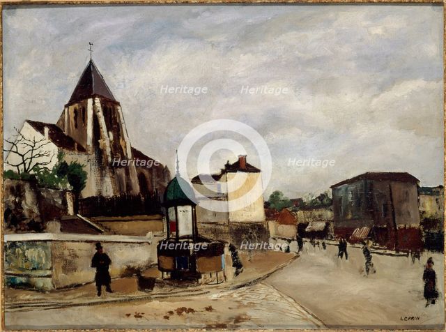 Saint-Germain-de-Charonne church, Place Saint-Blaise and rue de Bagnolet, c1920. Creator: Marcel Leprin.
