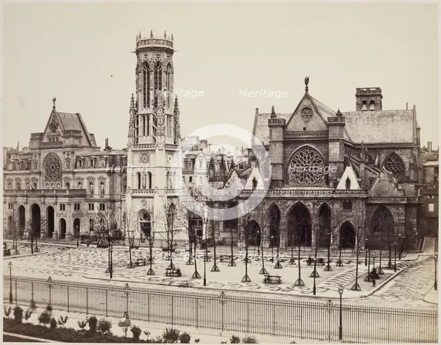 Saint Germain l'Auxerrois, Paris, between 1860 and 1870. Creator: Edouard Baldus.