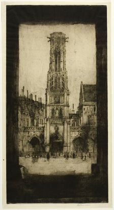 Saint Germain l'Auxerrois, plate two from the Paris Set, 1904. Creator: David Young Cameron