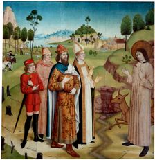 Saint Giles and King Wamba at the royal hunt c1470-1480. Creator: German master